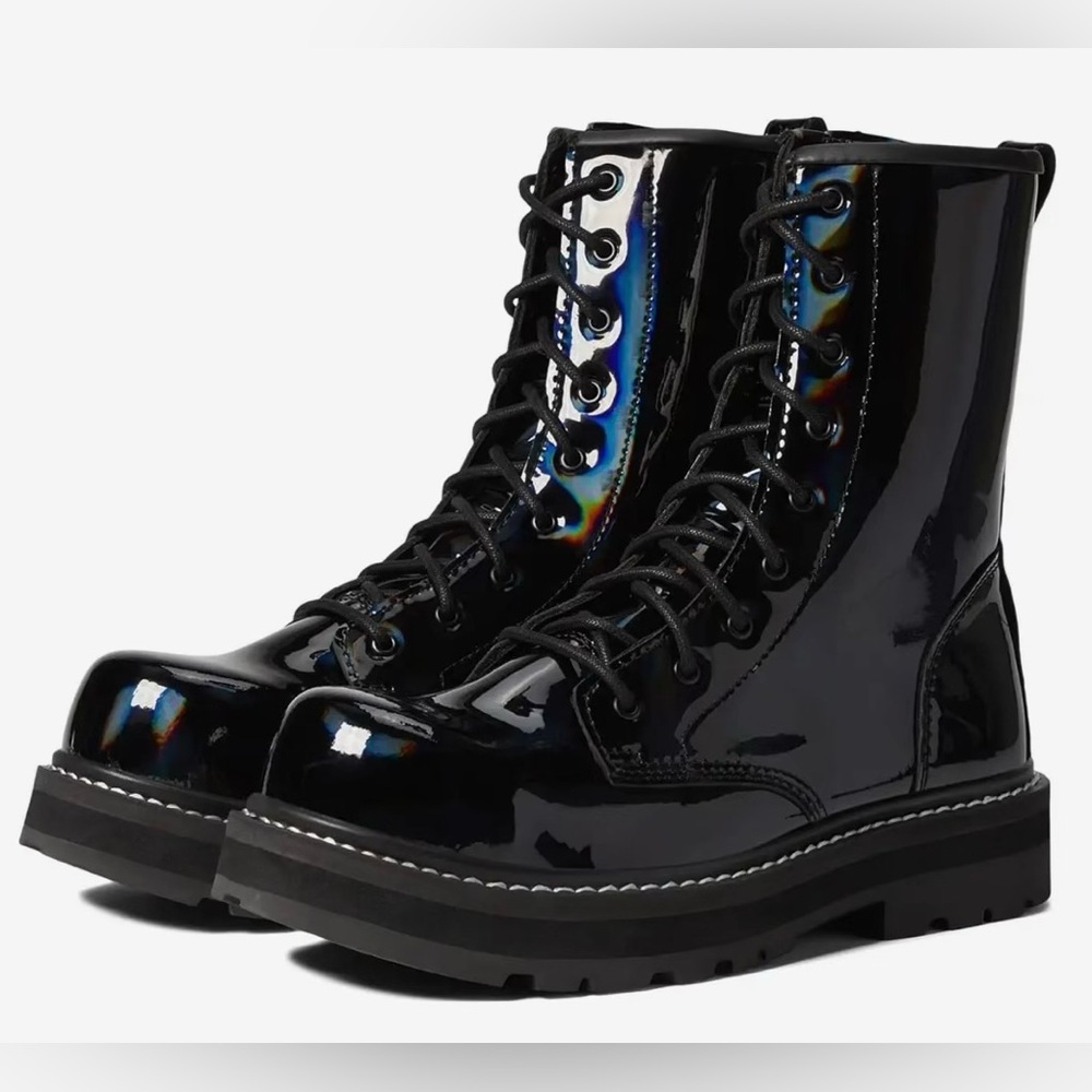 NEW Avenger Fortune Women’s Black Patent Work Combat Boots Size 10